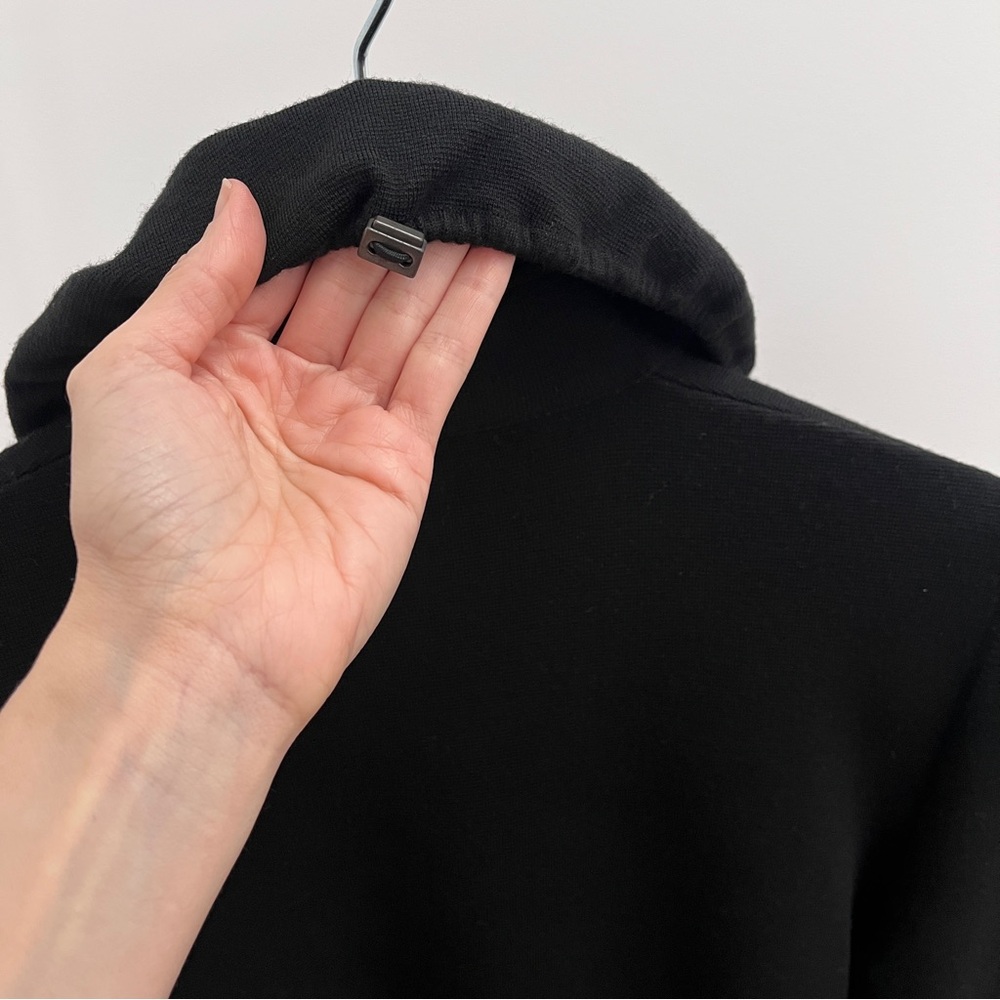 Akris Punto wool stretch knit zip sweater jacket 10 black timeless old money - Picture 10 of 11
